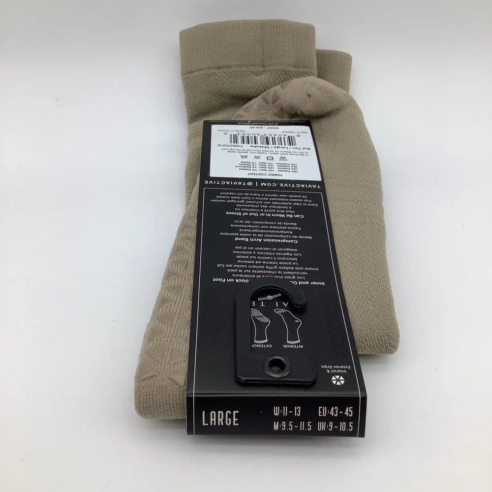Tavi Tec Ultimate Performance Grip Socks Kai Tec Shitake Tan Size Large‎ NWT